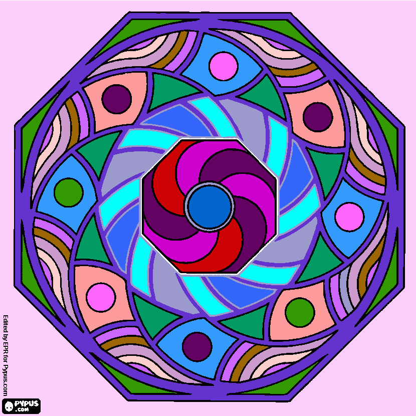 pinta mandala octogonal